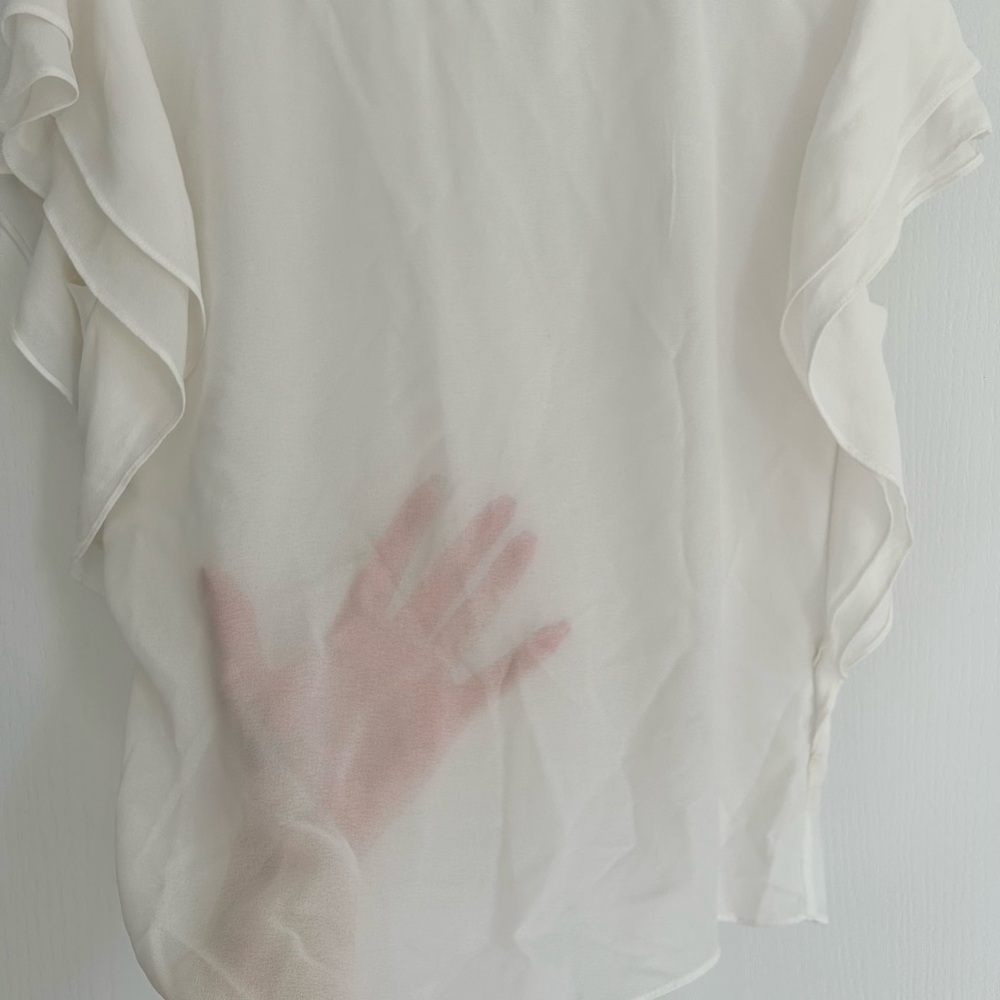 White Ruffle Sleeve Top - Picture 5 of 8